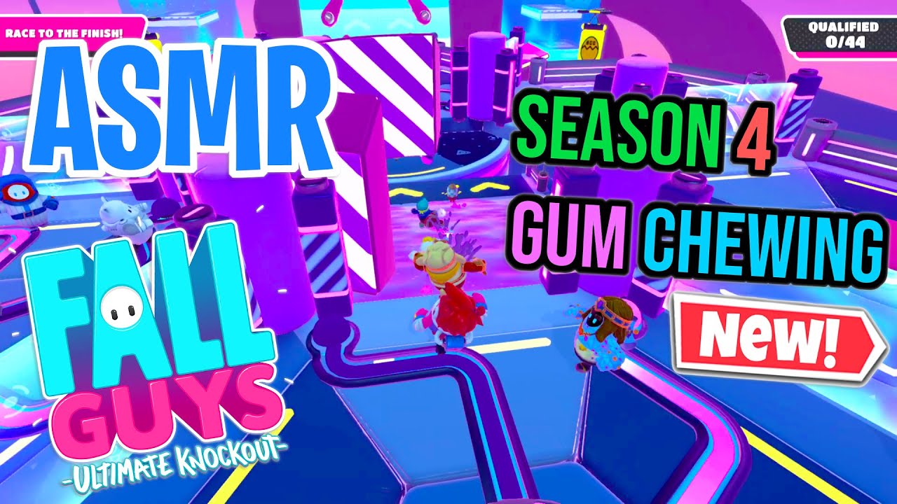 ASMR Gaming 😴 Fall Guys Is Dead!? Season 4 Relaxing Gum Chewing 🎮🎧 Controller Sounds + Whispering 💤
