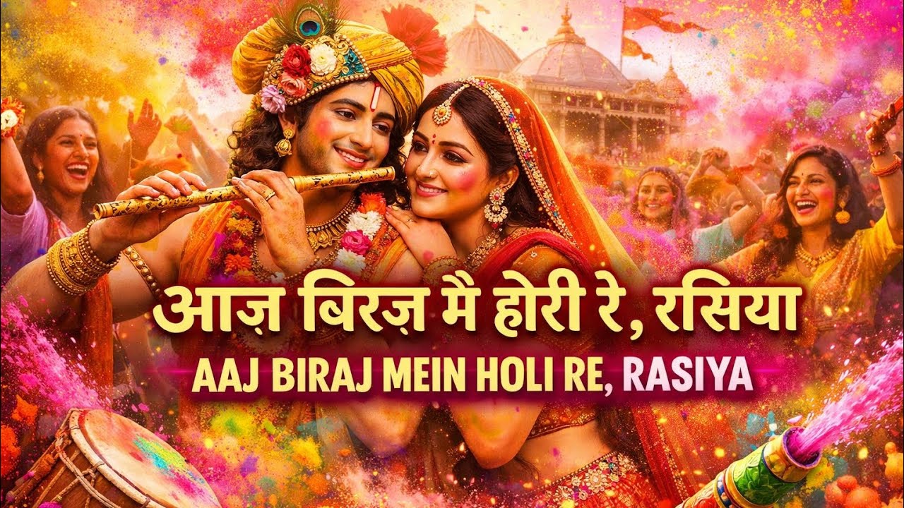 Aaj Biraj me Hori Re Rasiya #Braj Holi Song - Latest Holi Song Bhajan of Lord Krishna #HoliBhajan