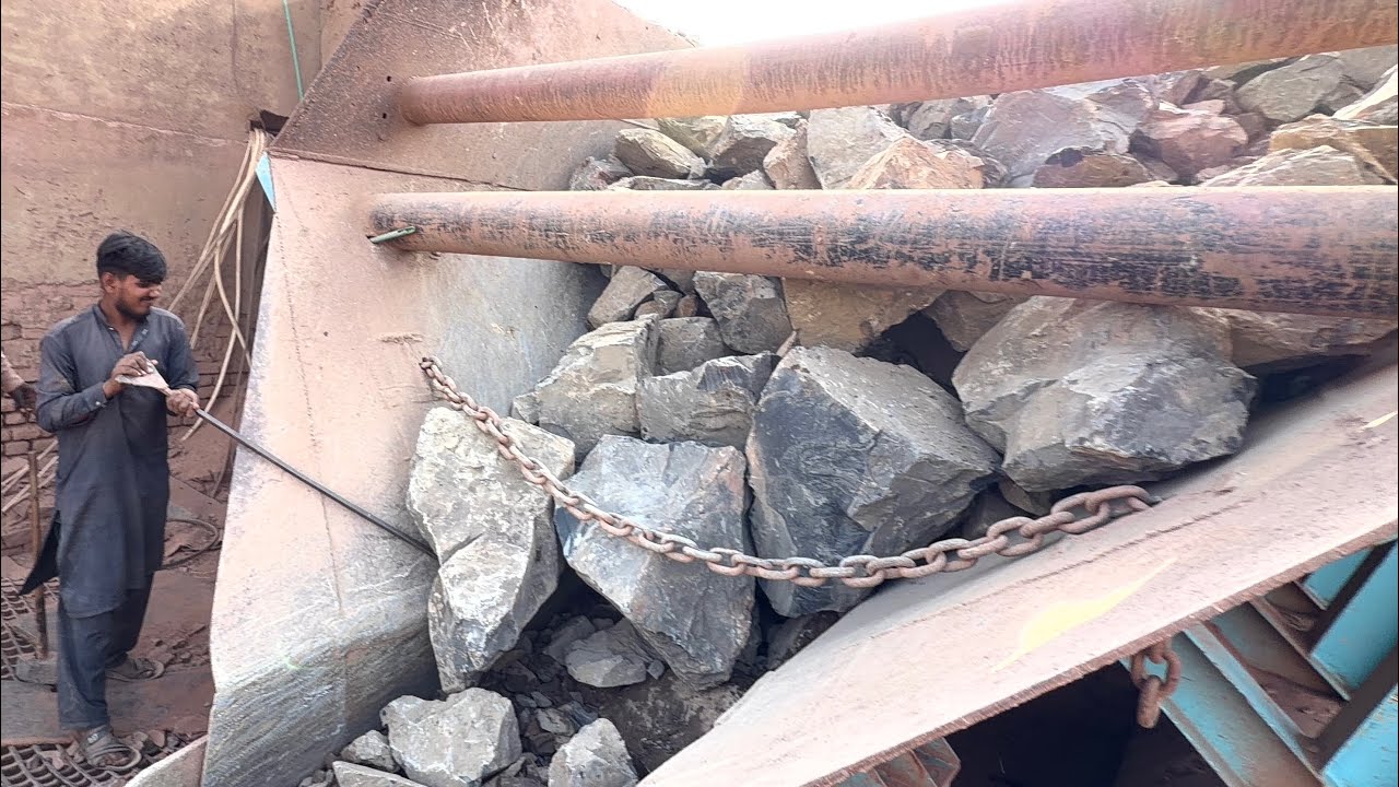 Massive Rock Crusher Jam! Worker Breaks Giant Stones by Hammer | Full Dump Truck Action#stonecrusher