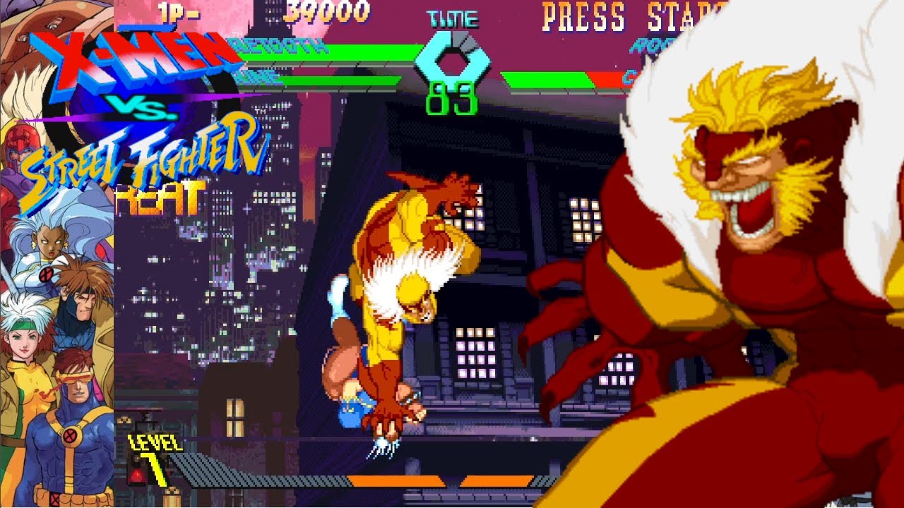 Sabretooth Playthrough - X-Men vs. Street Fighter [ARCADE][HD]