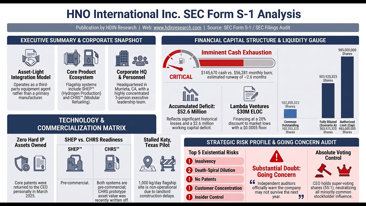Аудит формы S-1 HNOI в SEC: сможет ли HNO International выжить с 145 тыс. долл. на счетах и 89,6%...