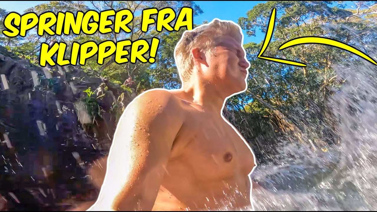 SPRINGER FRA KLIPPER OG BADER I VANDFALD PÅ HAWAII!