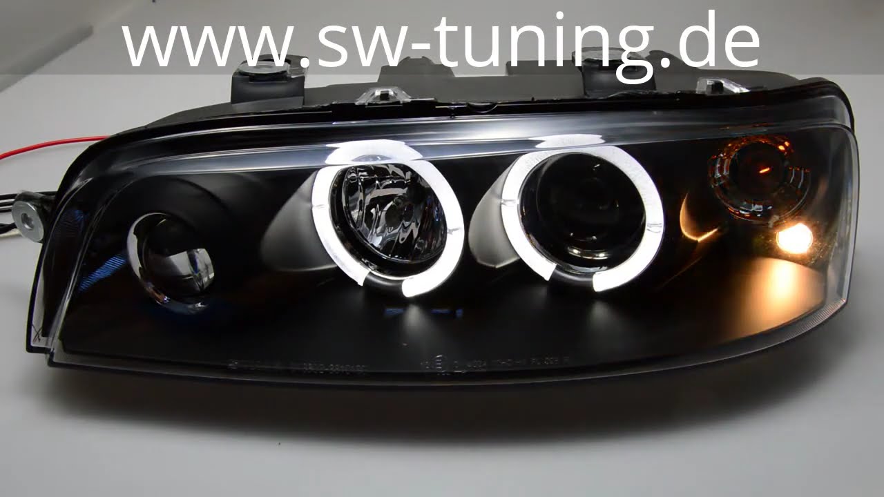 Angel Eye headlight suitable for Fiat Punto Type 188 99-03 2 LED helo rim black SW-Tuning