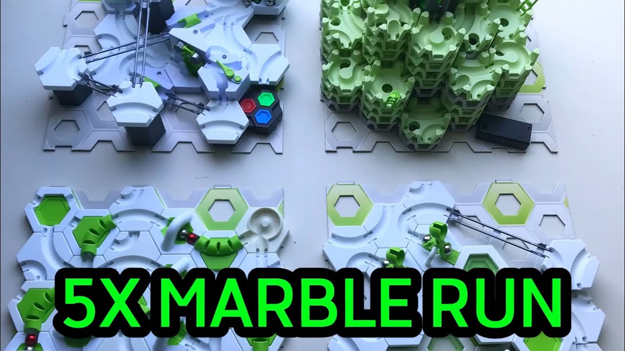 5 GraviTrax Marble Runs on 1 BASEPLATE