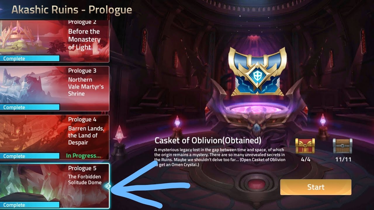 MLA Akashic Ruins Prologue prologue 5=The Forbidden Solitude Dome(tutorial)