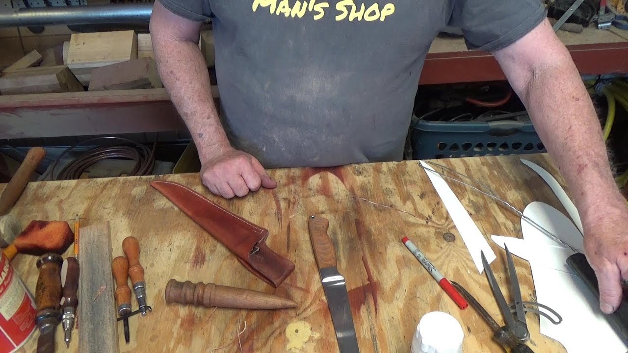 A fillet knife for an old friendl  Making the sheath:  Part two