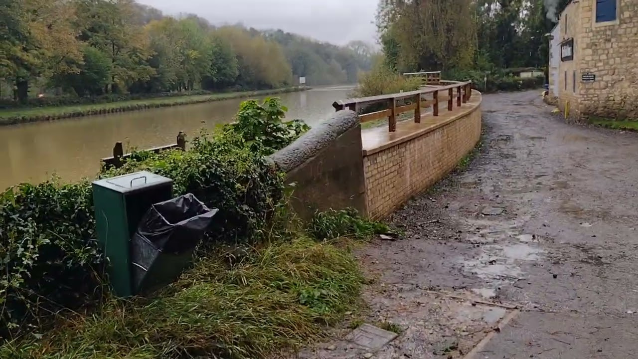 The River Don's flow lessens at Lower Sprotbrough on Tuesday 24.10.2023 as the clean-up begins.