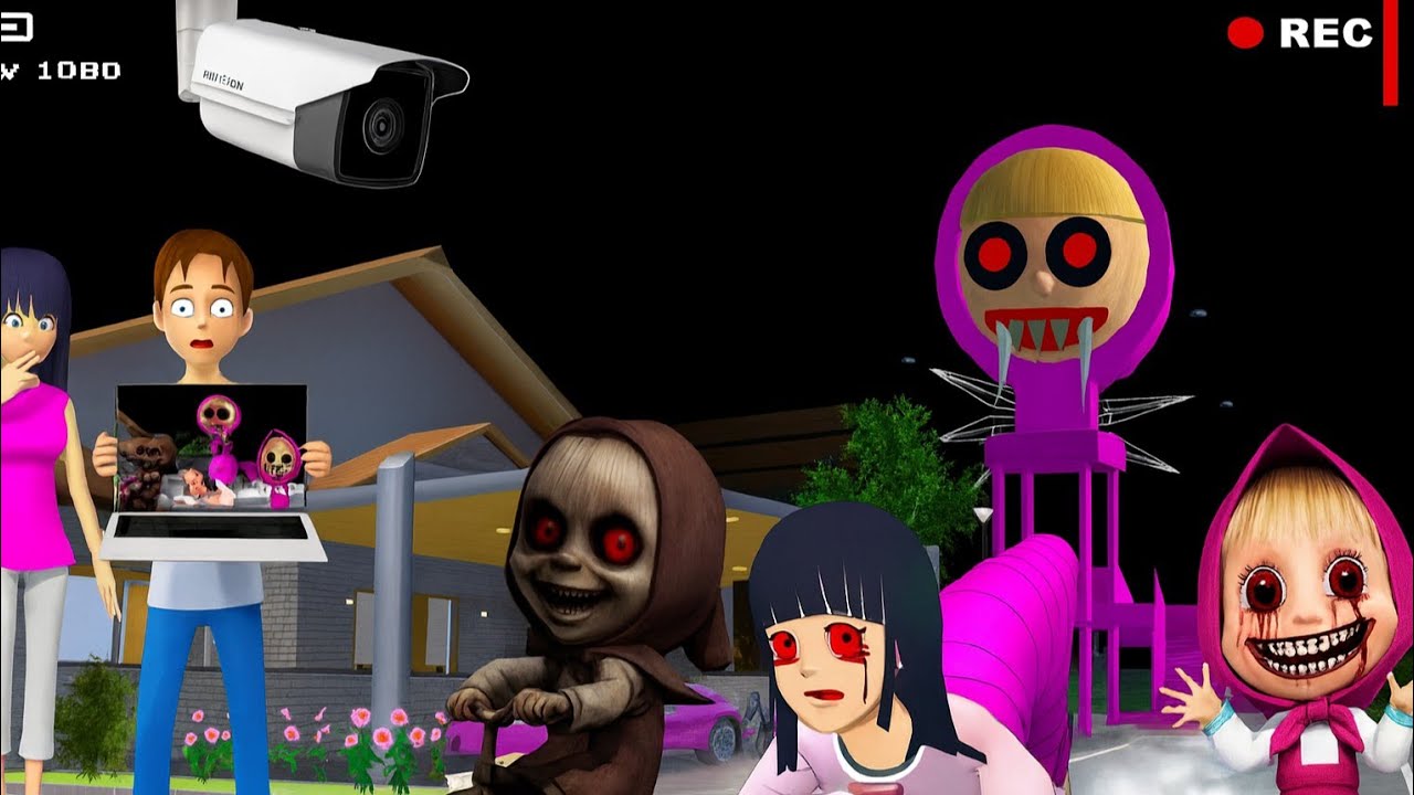 Yuta Mio Panicked! CCTV Recorded Extra Slide &Masha Ghost Infront of house❗️SAKURA SCHOOL SIMULATOR 