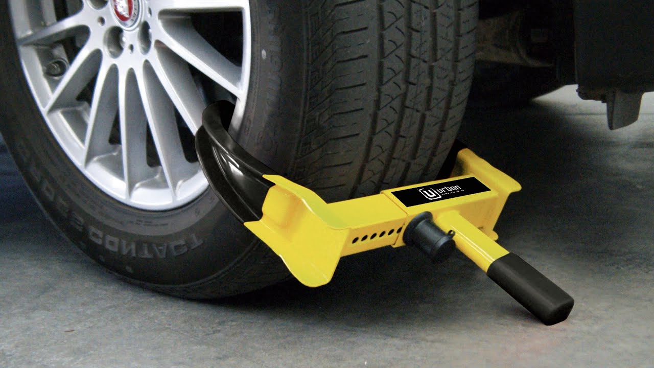 URBAN UR920 Cepo Antirrobo Rueda Coche Caravana Resistente Garra Neum&aacute;tico Parking Bloqueo Veh&iacute;culo