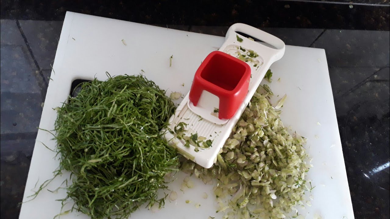 COUVE E TALOS FININHOS COM SUPER CHEF MINI TUPPERWARE