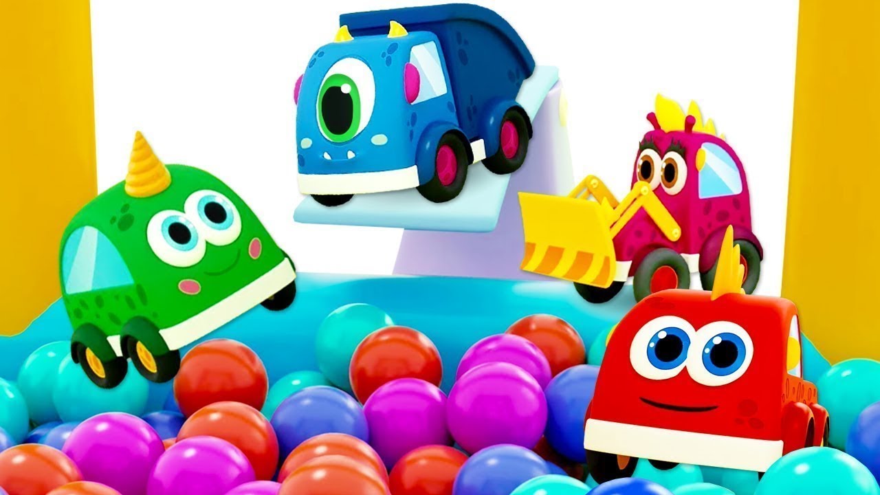 Cantando os números com os carros Mocas! Animação com canção infantil.