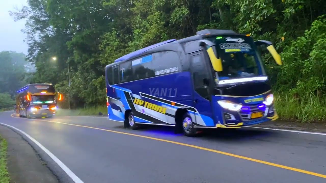 Hunting bus Basuri di tanjakan saling salip seru p4rah