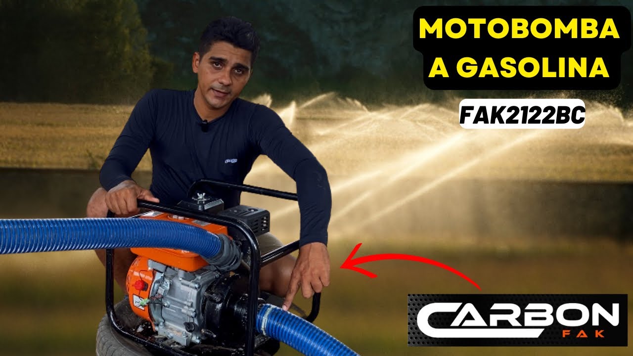 Testando a Motobomba a gasolina da CARBON FAK na nossa irrigação por aspersão.