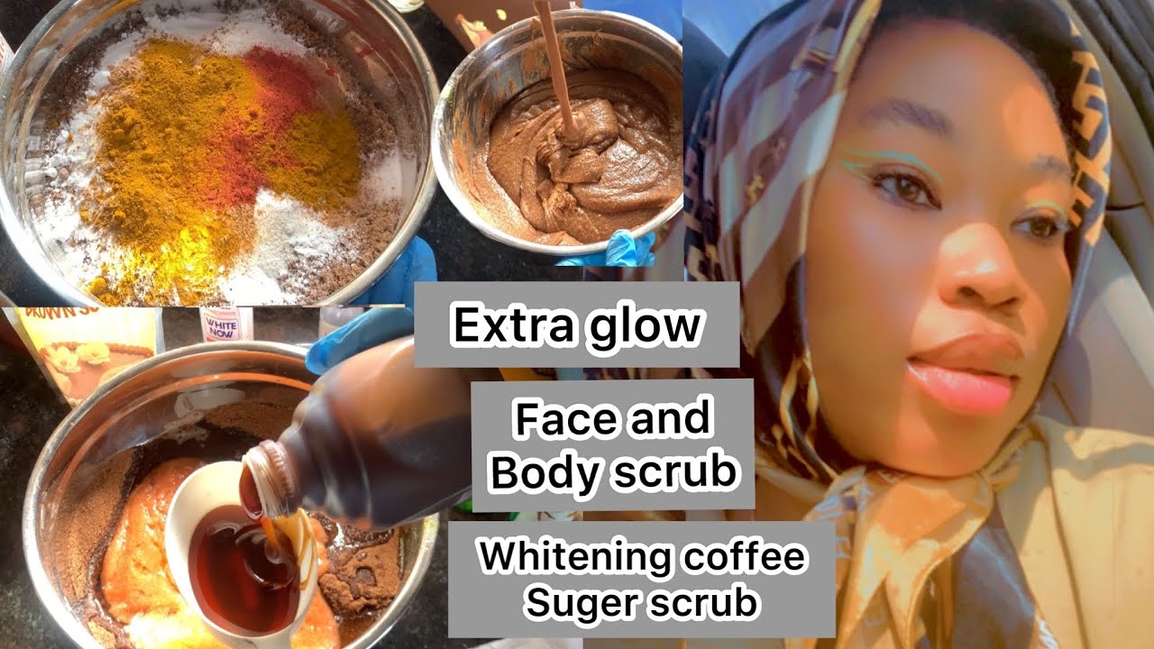 How to make a repair whitening body scrub for face and body | coffee & sugar scrub for Stretch mark