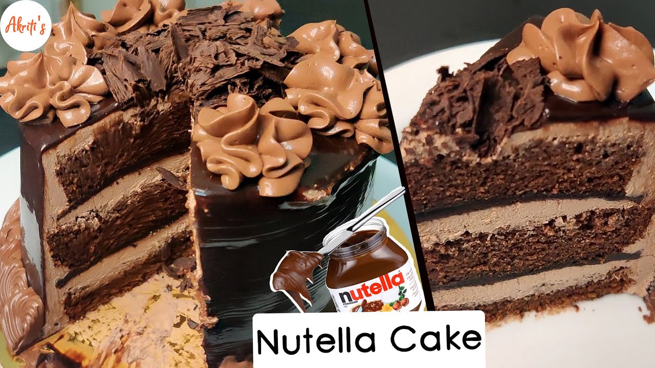 Delicious Chocolate Nutella Eggless Cake | No Butter, milkmaid or oven | Hindi Audio, English Titles