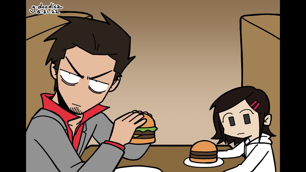 kiryu and haruka at the smile burger wat will they do [fan animation - 龍が如く/rgg]