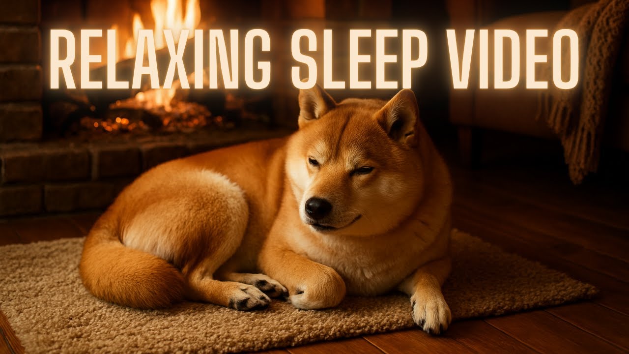 Shiba Inu Sleeping by Fireplace 🐕🔥 | Relaxing Sleep Video for Stress & Insomnia Relief
