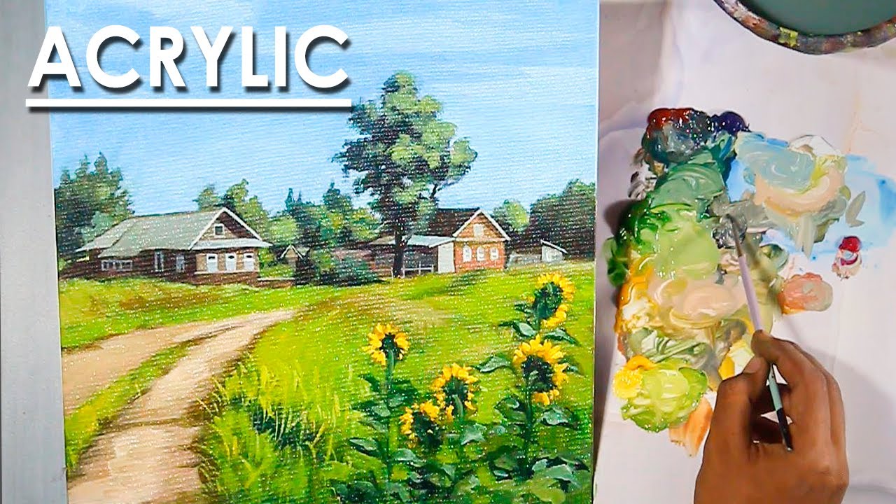 Summer Village - Acrylic Painting