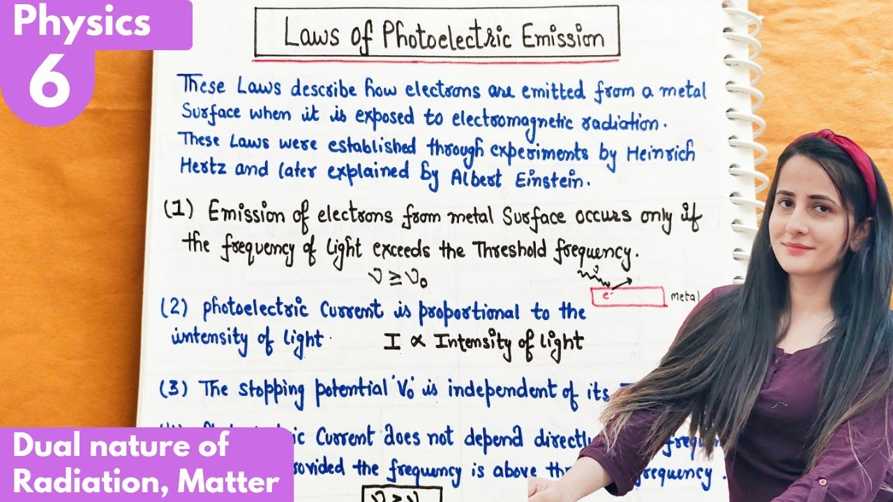 6) Laws of photoelectric emission| Dual nature of radiation and matter Class12 Physics #physics 