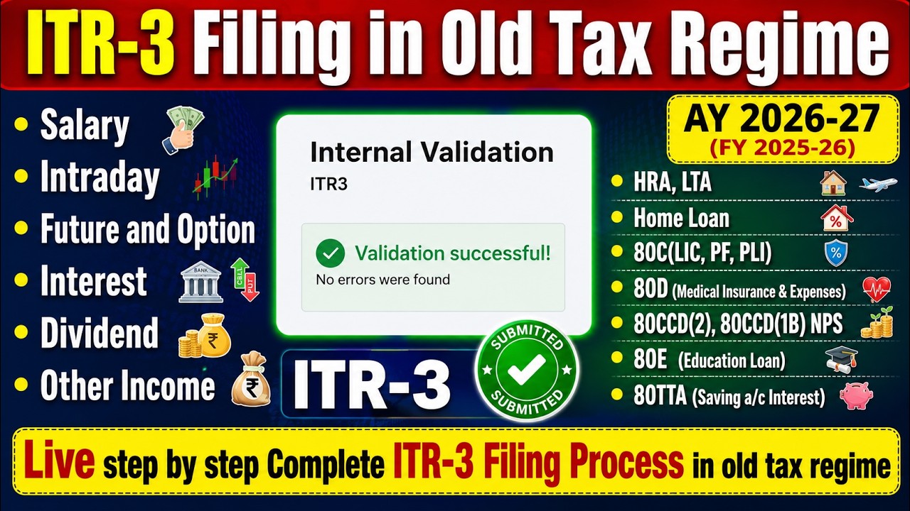 ITR-3 Filing in Old Tax Regime 2026-27 | Live ITR-3 Filing for AY 2026-27 #itr3 #oldtaxregime