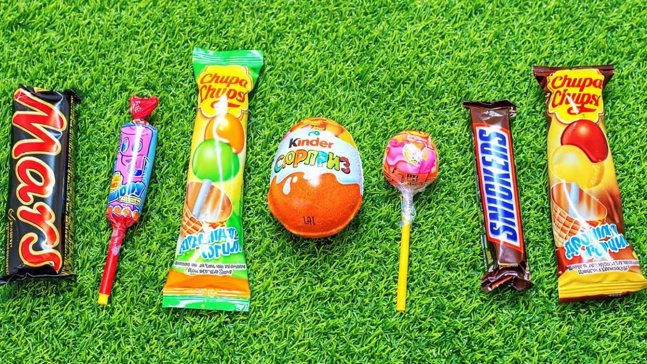 ASMR Most Popular Candys / some lots of colorful rainbow lollipop candy / unpacking chocolate eat 