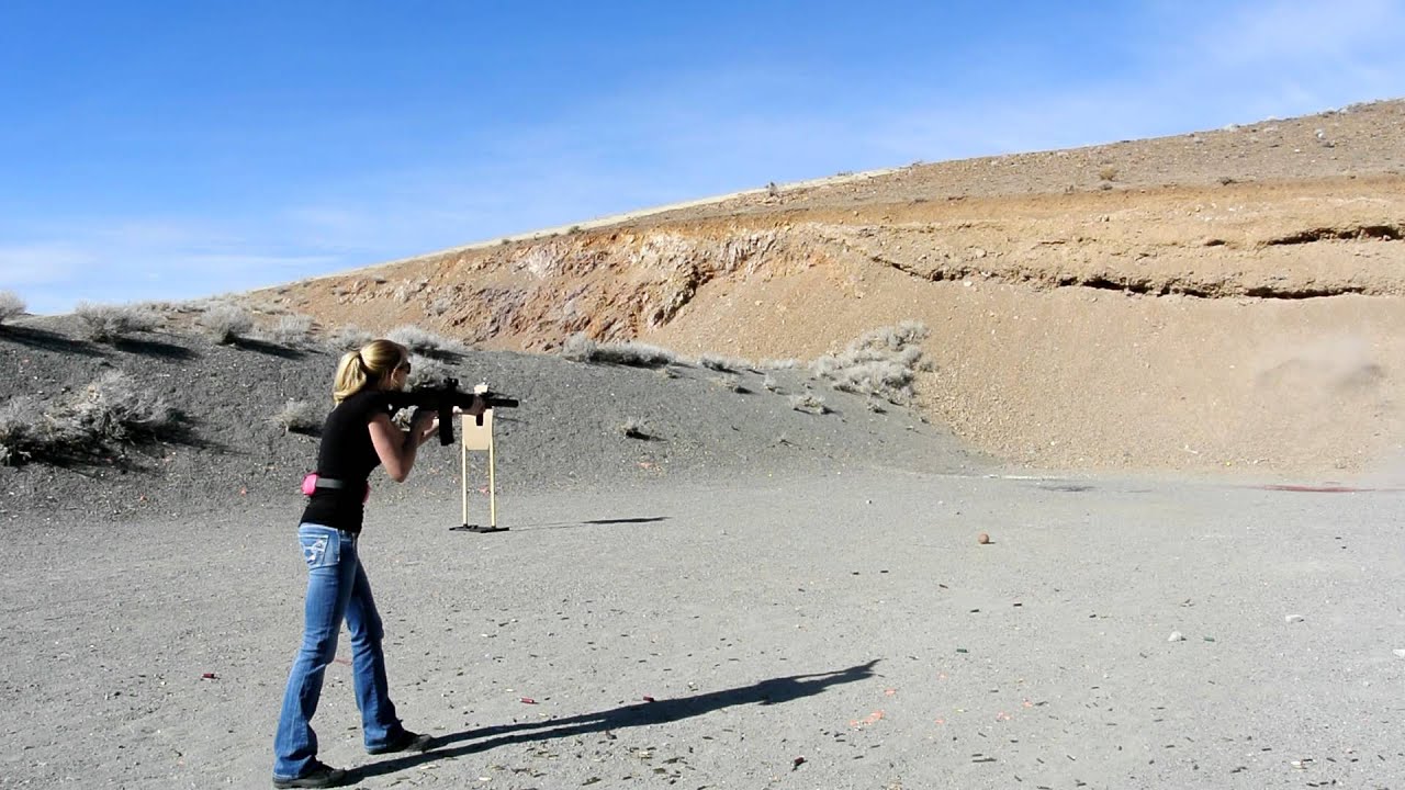 MissBattleBorn range day - 1911, Ar-15 + some full auto & exploding mannequin