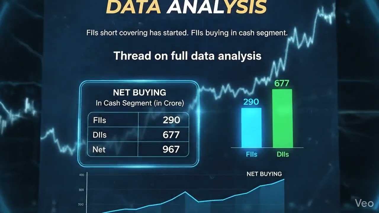 FIIs DIIs Data Analysis. ￼FIIs short covering has started. ￼FIIs buying in cash segment. 2026