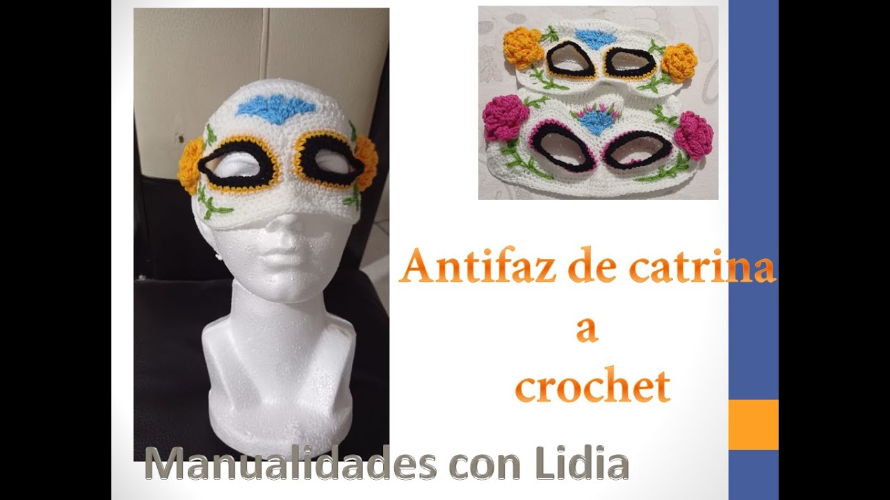 Bonito antifaz de catrina a crochet -PARTE 1-