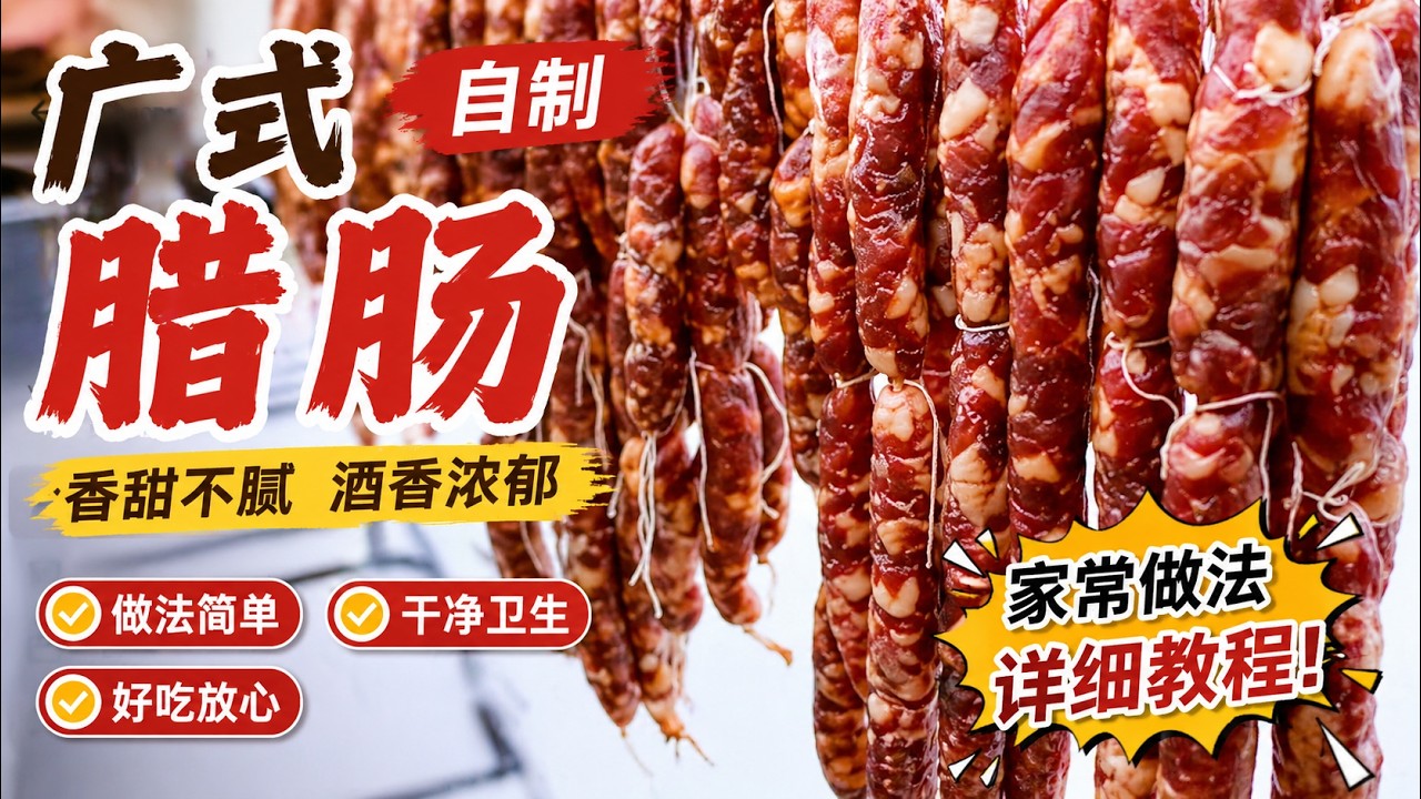 腊肠   广式腊肠做法   Homemade Chinese Sausage Recipe/How to make lap Cheong / Sweet Chinese Sausage
