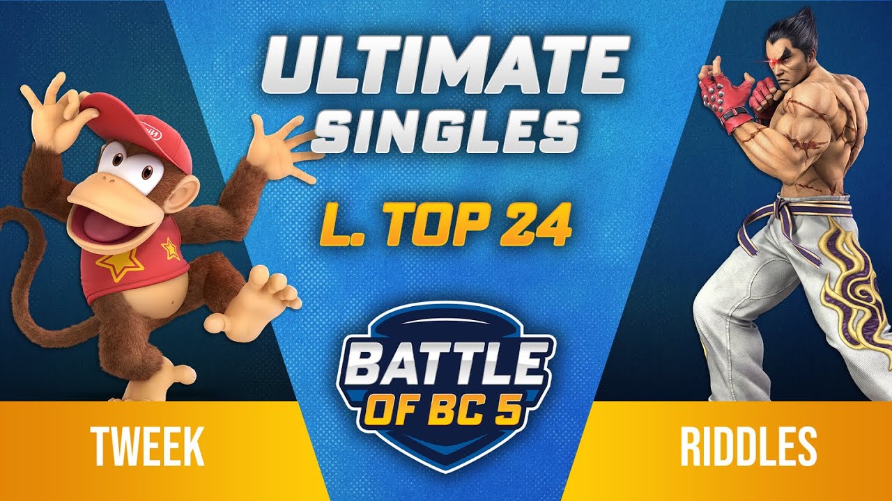 Tweek (Diddy Kong) vs Riddles (Kazuya, Terry) - Ultimate Singles Losers Top 24 - Battle of BC 5