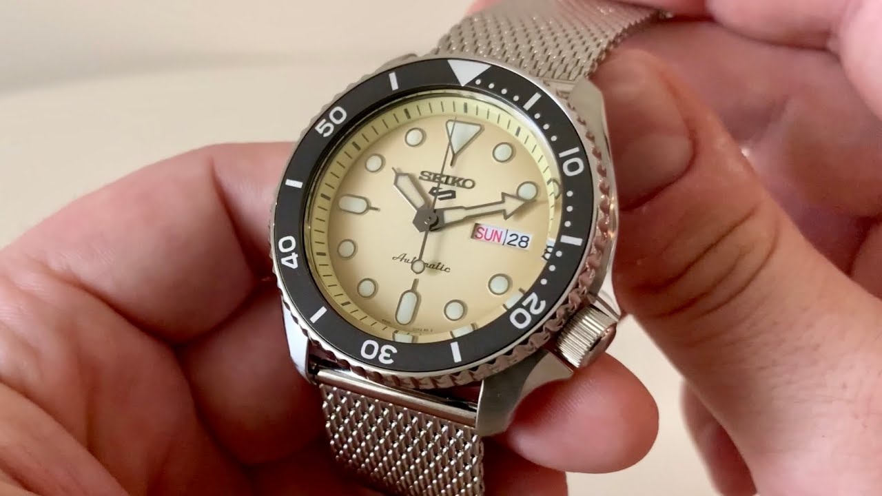 Seiko 5 Sports бежевый циферблат [5KX] SRPD67K1 — обзор часов