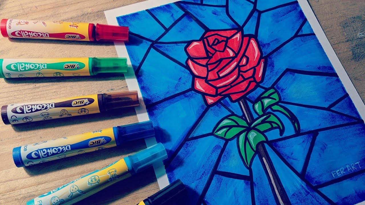 COMO DIBUJAR UNA ROSA ABSTRACTO - DIBUJOS DE AMOR