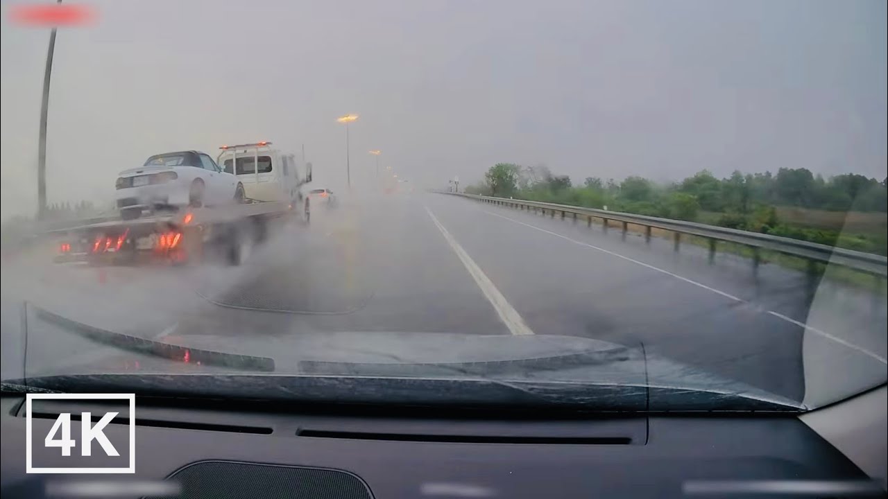 INSTANT Sleep Thunderstorm ASMR drive | Lightning and Heavy Rain in 4K | Ontario, Canada 🇨🇦