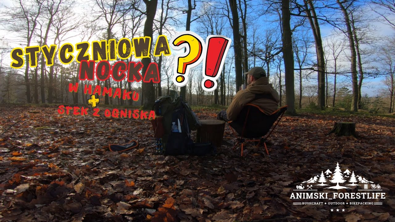 STYCZNOWA?! NOCKA W HAMAKU + STEK Z OGNISKA! #outdoor #bushcraft #forest