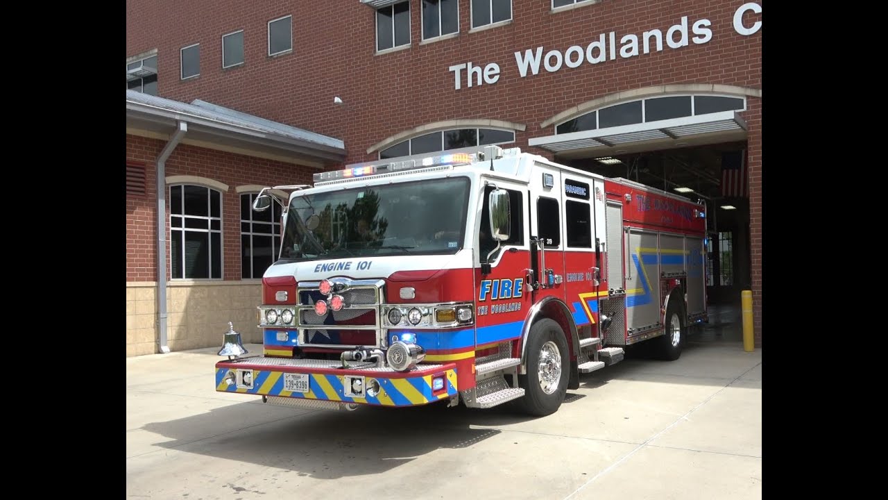 Engine 101 Responds to Fire Alarm [The Woodlands Fire Department]