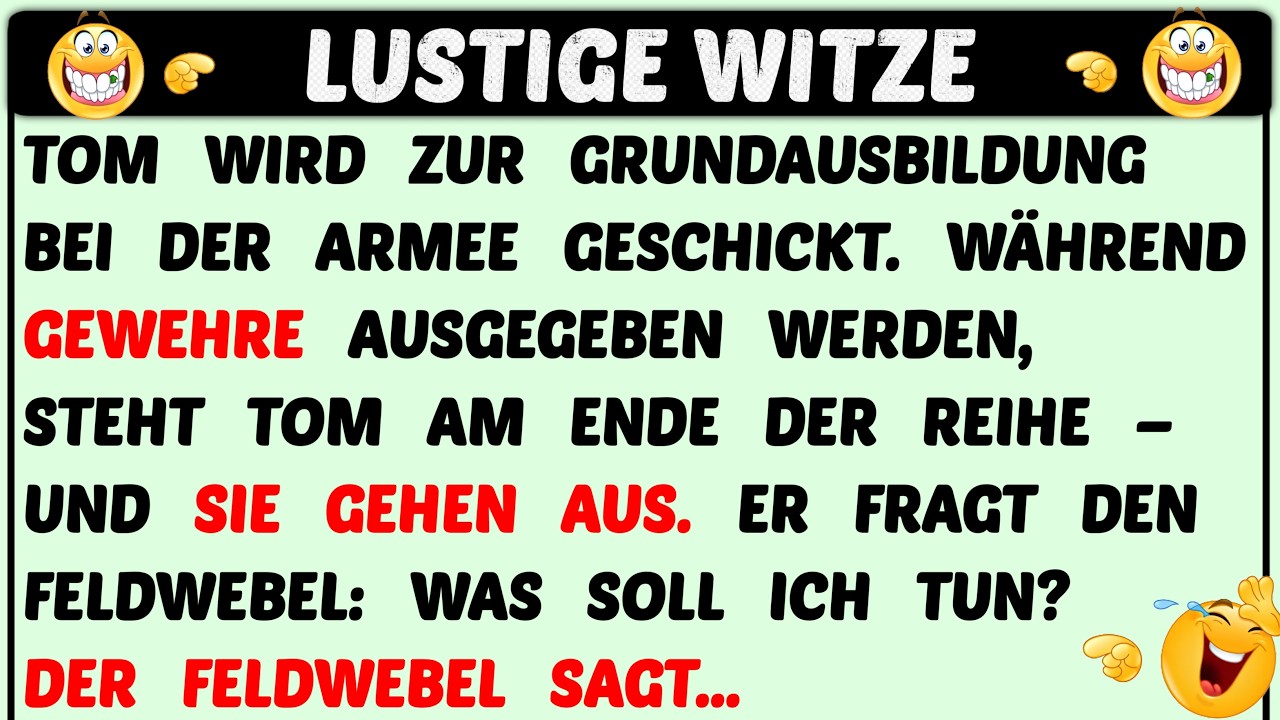 Witz des Tages | Tom geht zur Armee – Zur Ausbildung geschickt…🤣 | Lustige Witze Täglich