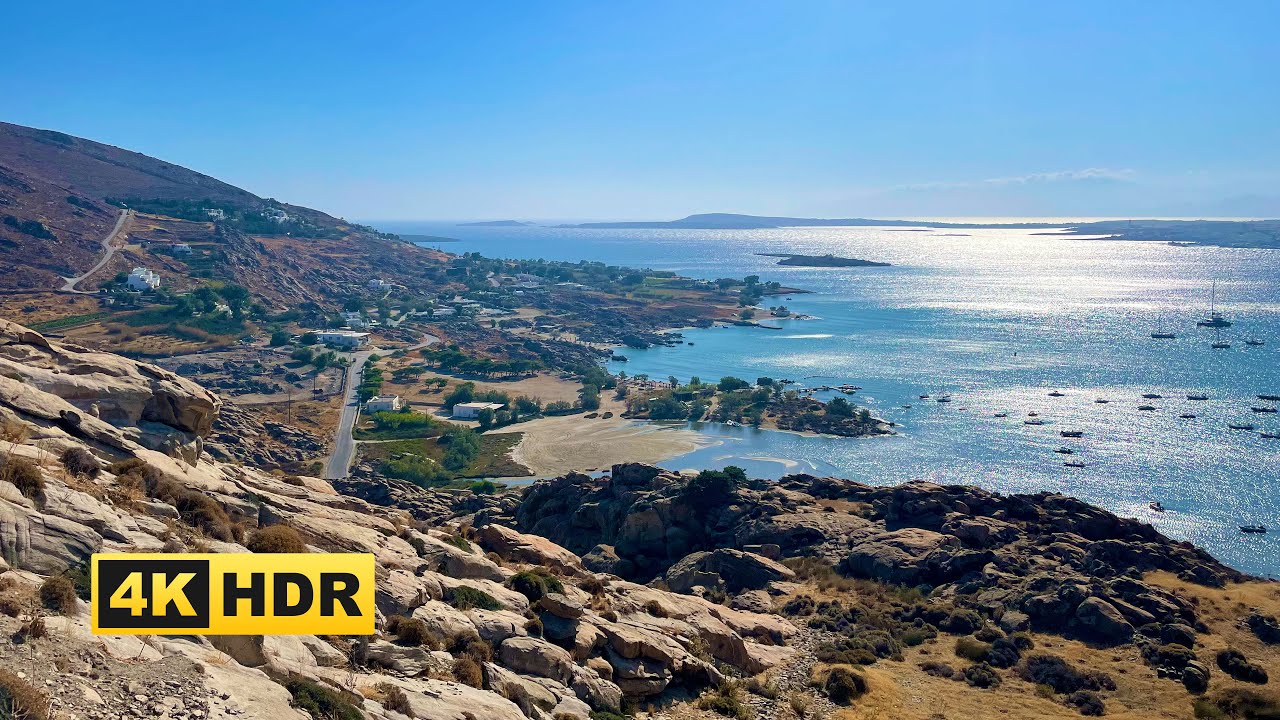 【5K】HIKE | Kolymbithres Paros, Greece | Mycenaean Acropolis Ruins | SLOW TV | Travel | vlog