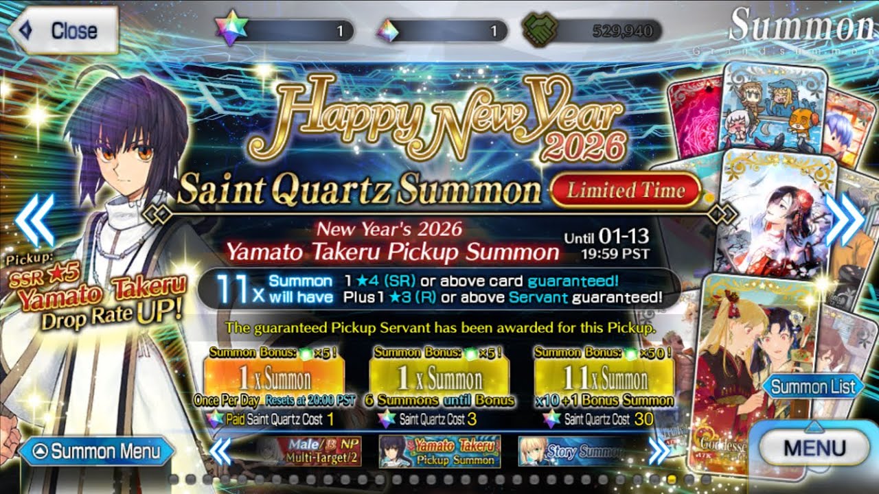 Fgo NA New Years Rolls for Yamato Takeru