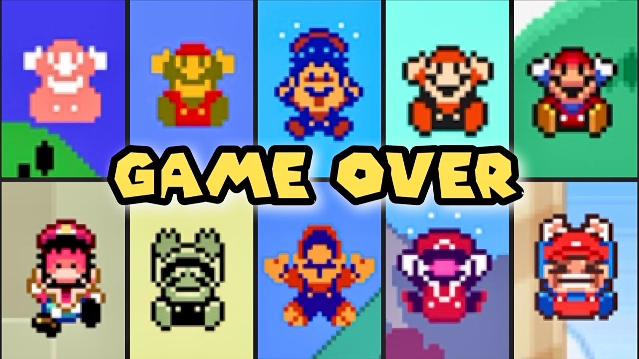 Evolution of Super Mario Bros. Remastered GAME OVER Screens - 4K
