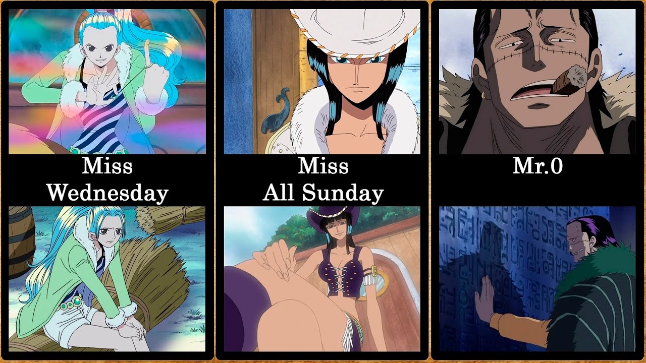 All Baroque Works agents in One Piece