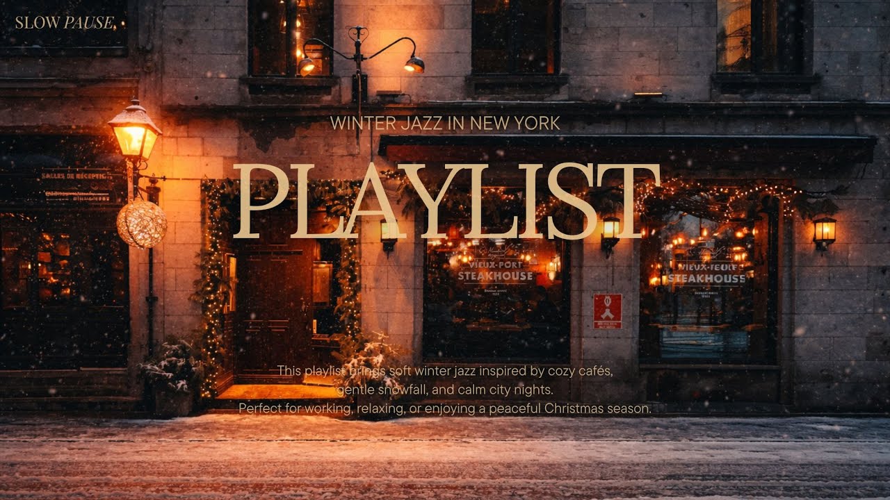 Winter New York Jazz ☕ | Soft Christmas Café Music | SLOW PAUSE,