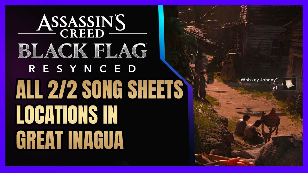 ALL 2/2 SONG SHEETS LOCATIONS IN GREAT INAGUA - ASSASSIN'S CREED BLACK FLAG RESYNCED