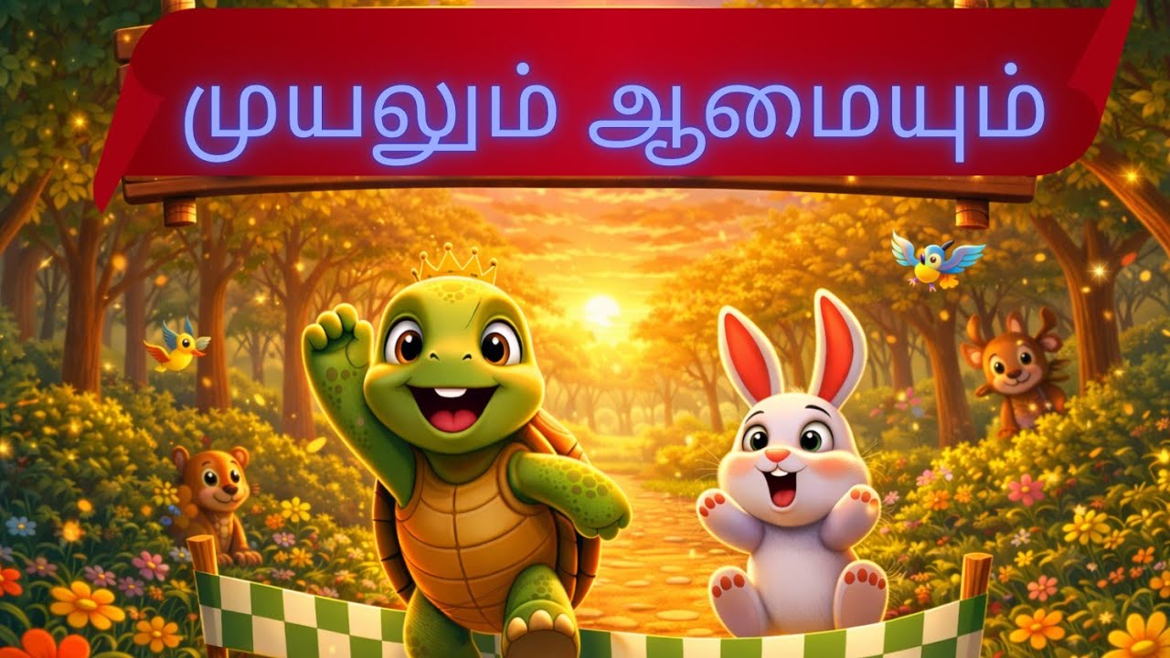  🐢 ஆமை 🐇முயல் கதை”|“மெதுவாக சென்றாலும் வெற்றி கிடைக்கும் 