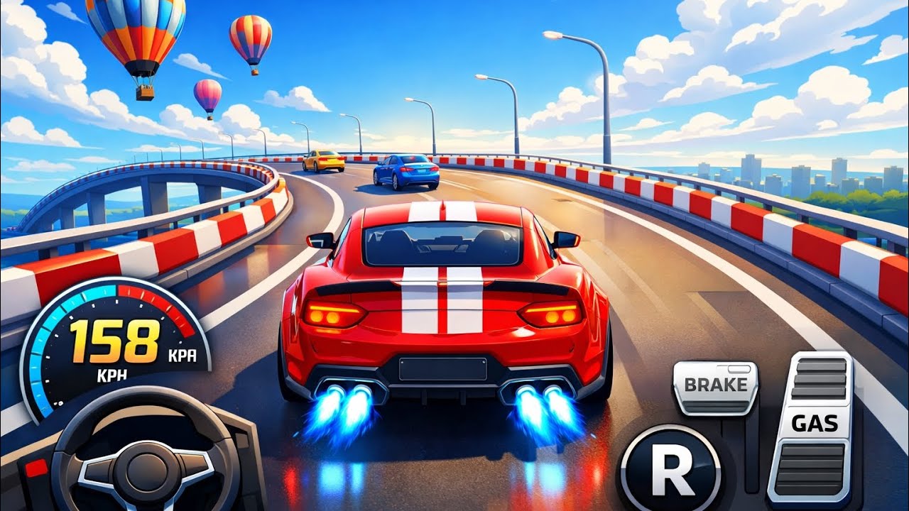Ramp Red Car Racing Flyover 3D - Android Gameplay || Car Racing Simulator Game 2026