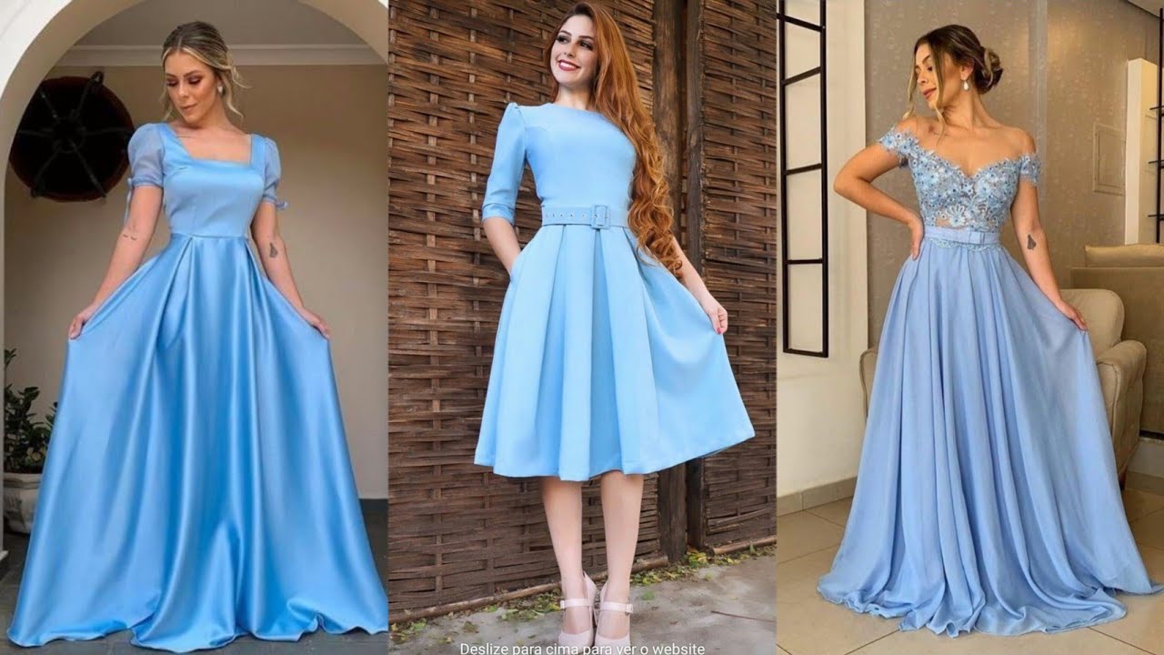 vestidos Elegantes azul celeste/ azul Bebé 💙