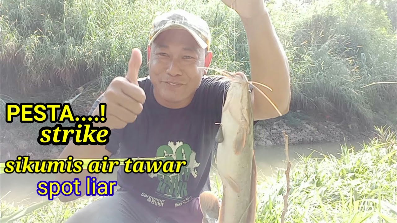 MANCING IKAN LELE DUMBO LIAR DI SUNGAI AIR KERUH Pesta strike dispot baru||REZEKI NOMPLOK.