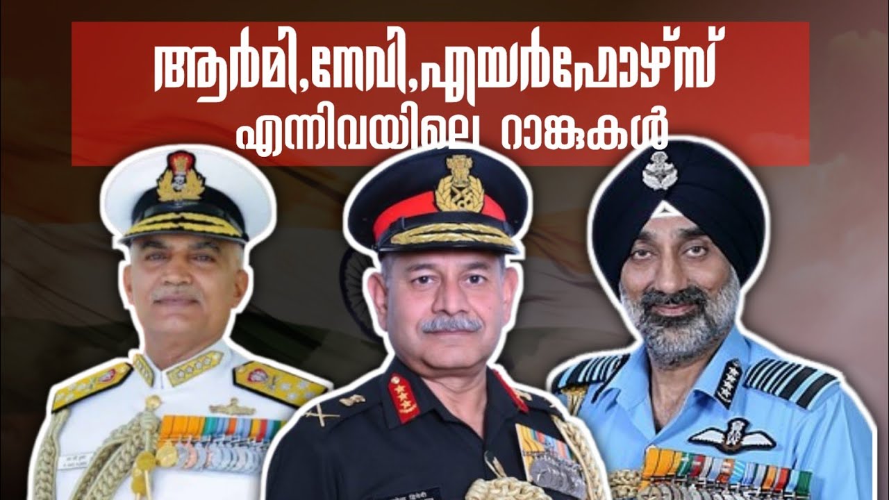 Ranks in Indian Army , Navy , Airforce | Explained | Malayalam | Histica