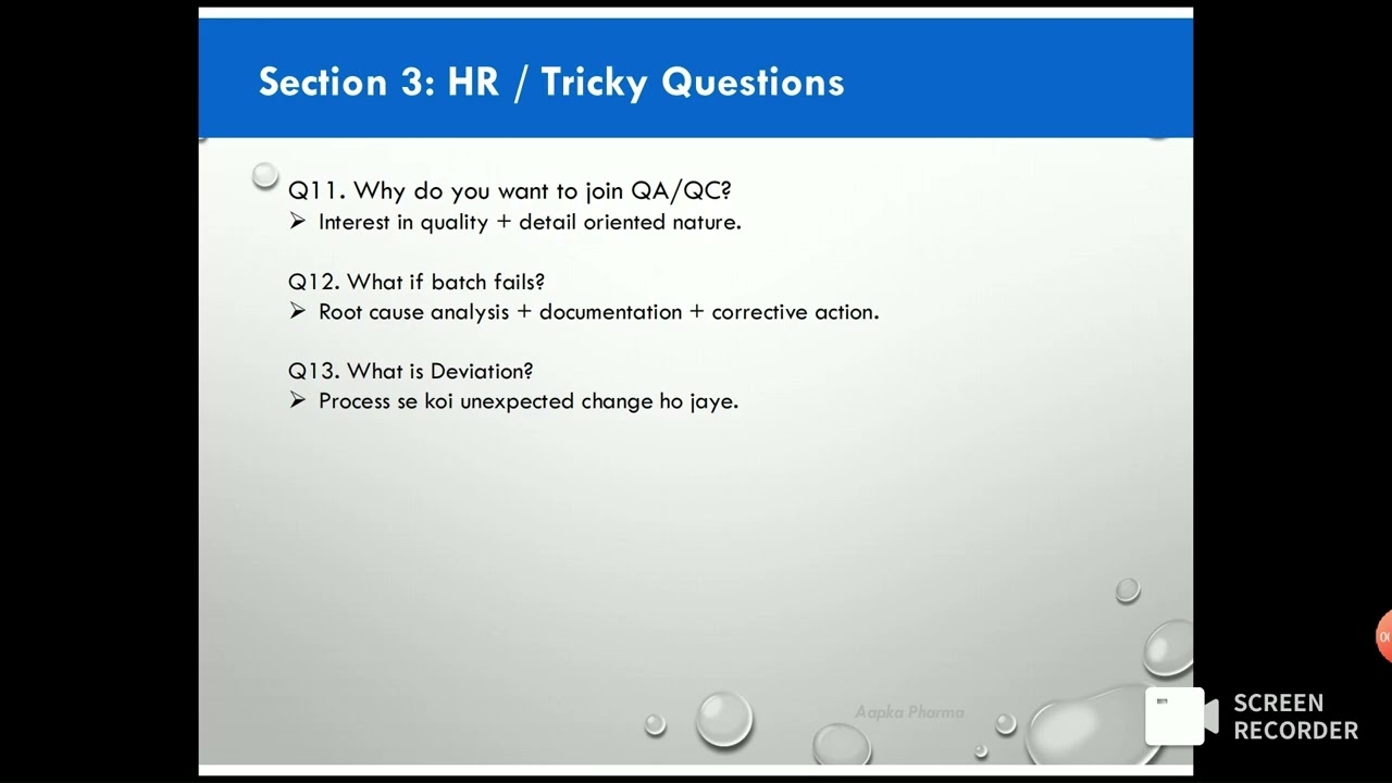 “Top 20 QA/QC Interview Questions for Freshers | Pharma Interview 2026”