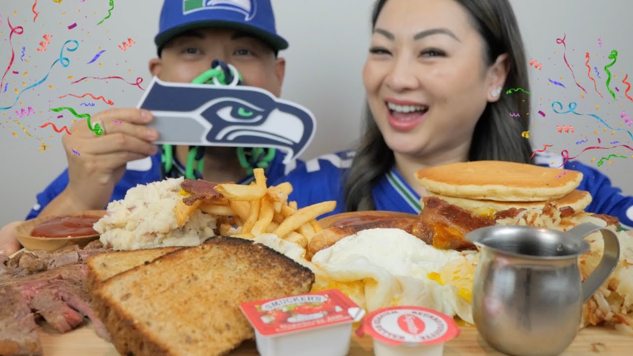 Champion Breakfast Vs. Dinner *IHOP Mukbang with Hubby | N.E Let's Eat