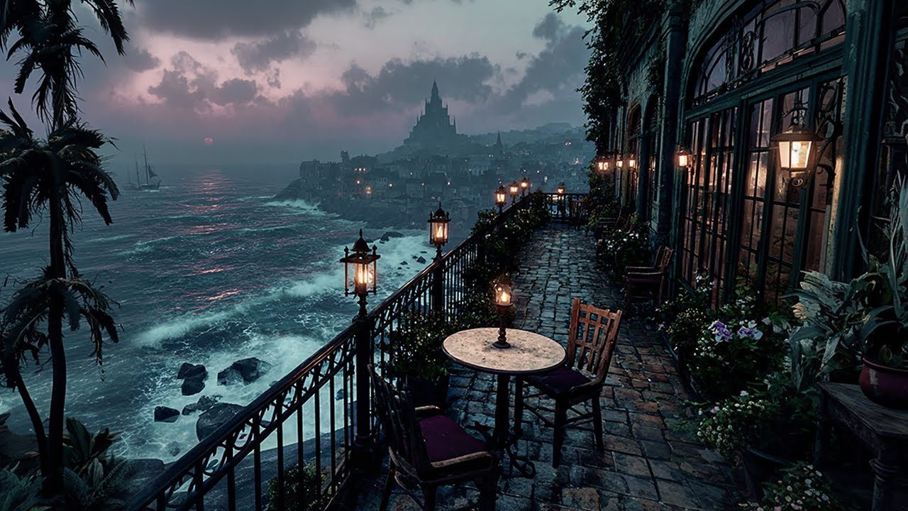 Stormy Ocean Night in a Victorian Mansion | Dark Piano Ambience for Reflective Solitude & Inner Calm
